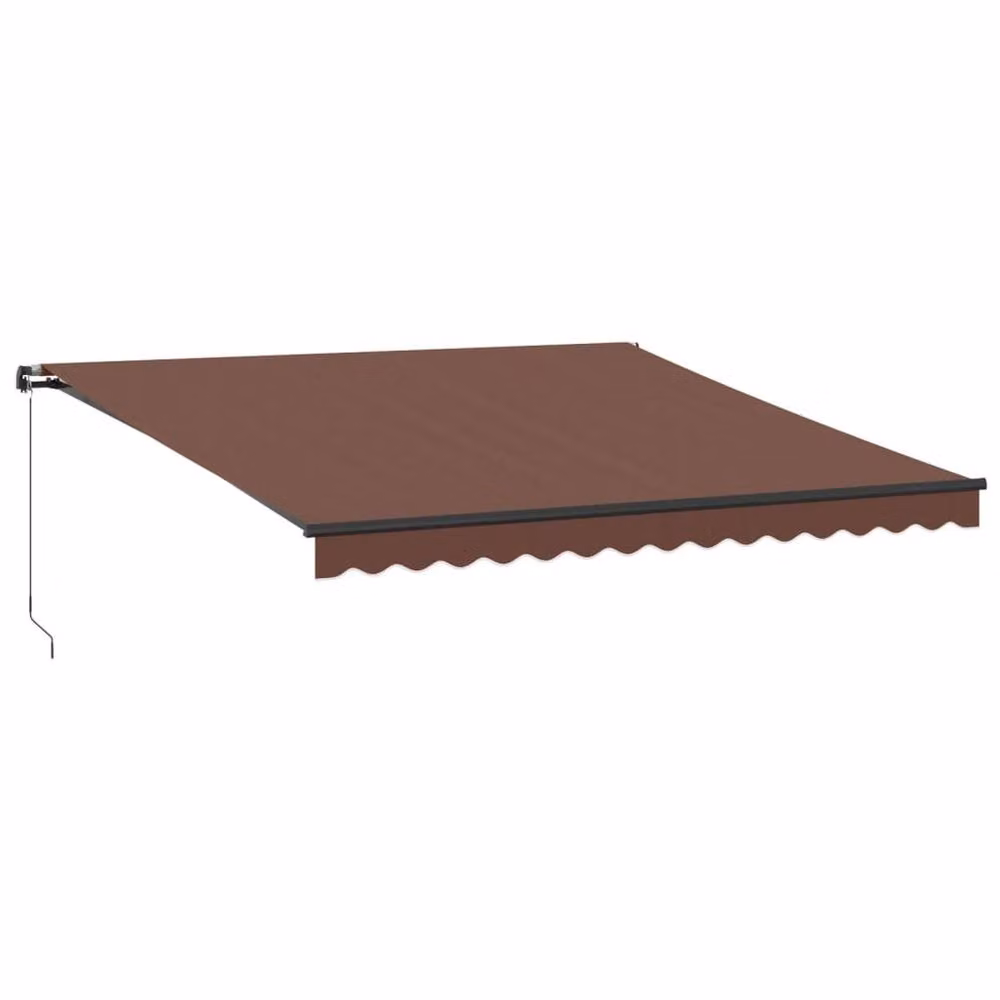 Berkfield Home Manual Retractable Awning with LEDs in Brown, W/D/H: 400 x 300 cm – 2