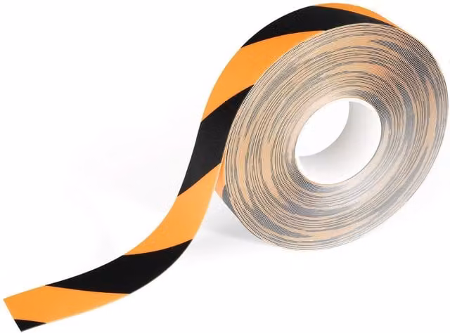 Duraline Heavy Duty Non-Slip Hazard Warning Floor Marking Tape, Yellow and Black, W: 50 mm, L: 15 m – 1