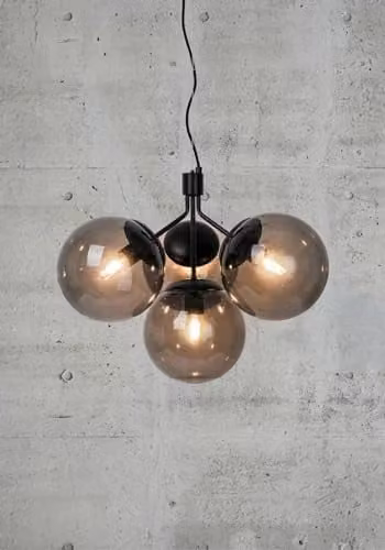 Nordlux Ivona Sphere Pendant Light in Black Glass and Metal with E27 Socket – 3