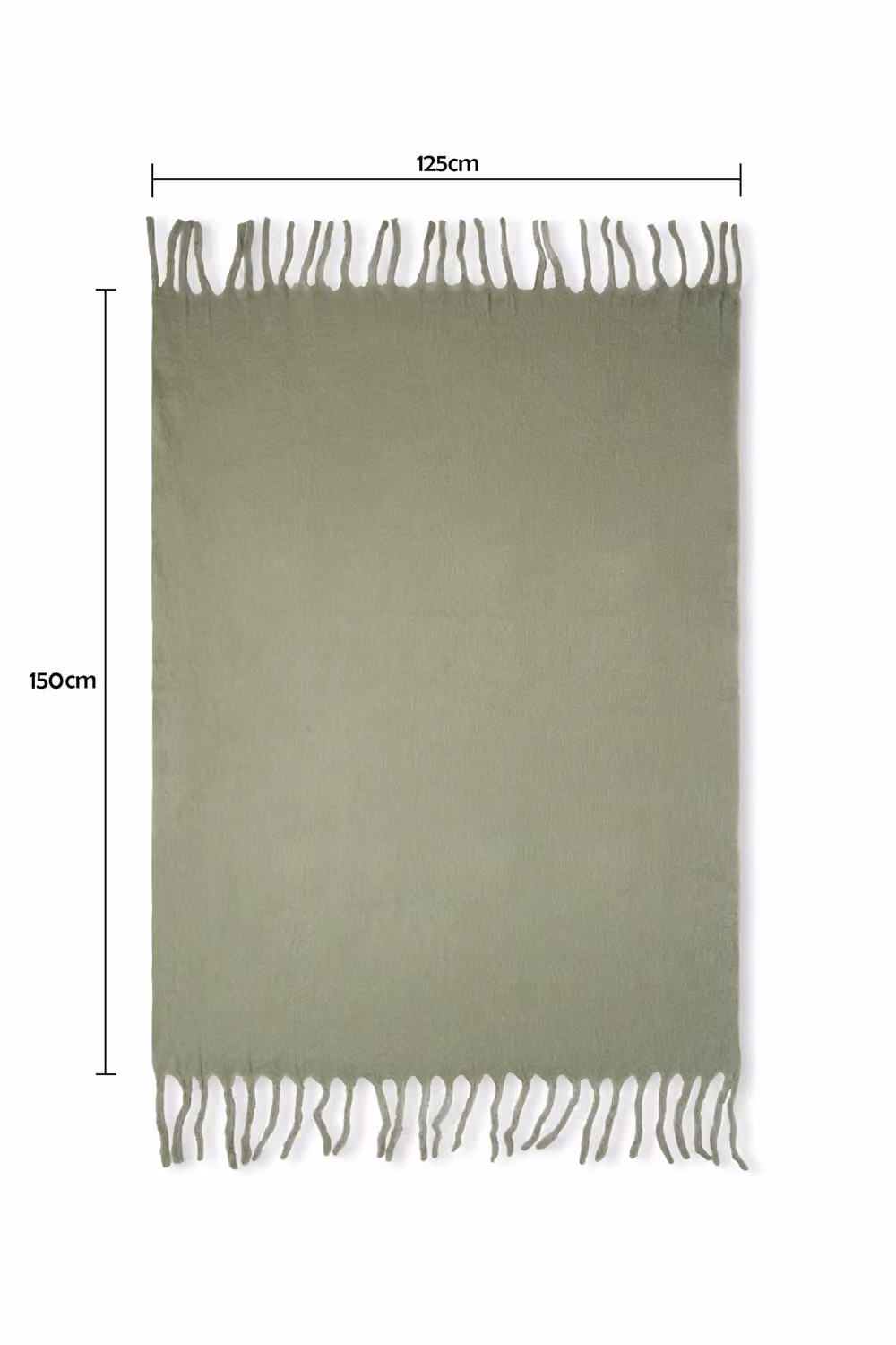 BHS Green Faux Mohair Tassel Throw with Fringes – 2