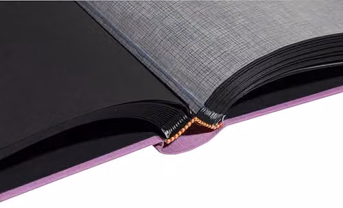 Exacompta Pop'N Co Photo Album with 60 Black Pages for 300 Photos, Lilac Fabric Cover with Personalisation Window, W: 29 cm, H: 32 cm – 3