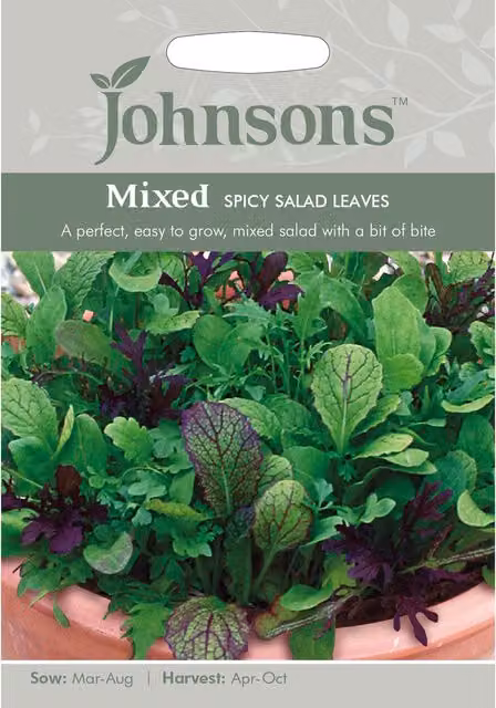 Johnsons Mixed Spicy Salad Leaves Seeds, Multicolour