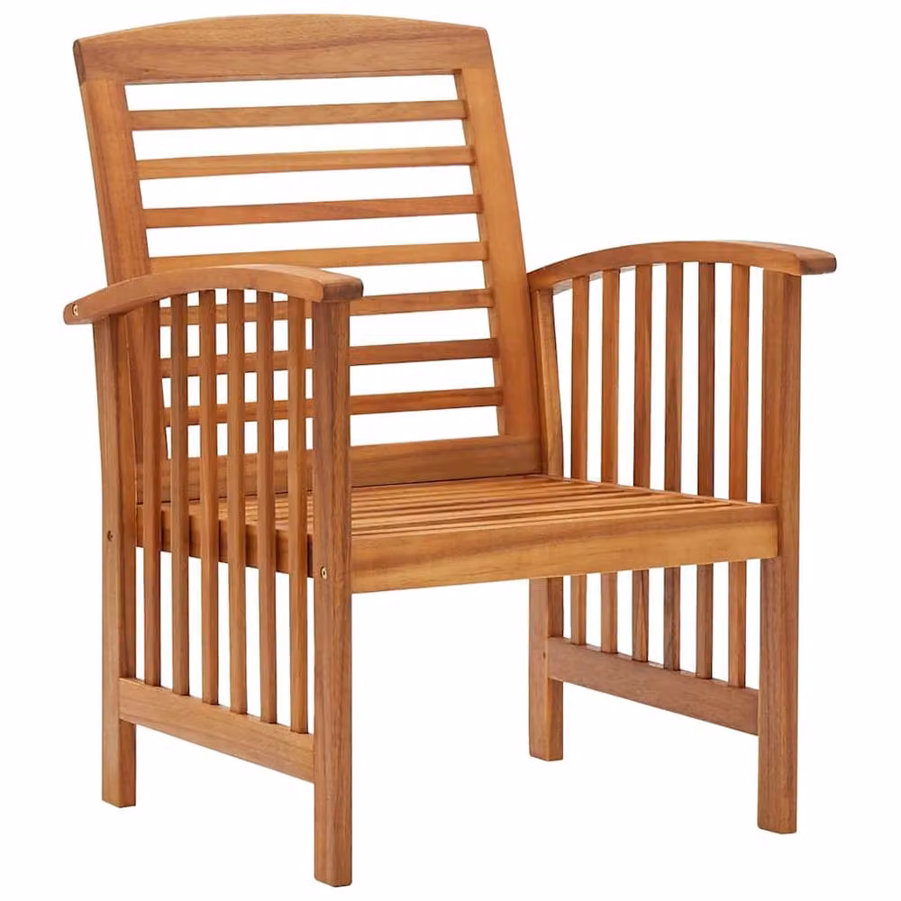 Berkfield Home Set of 2 Classic Garden Chairs in Brown Oiled Acacia Wood – 4