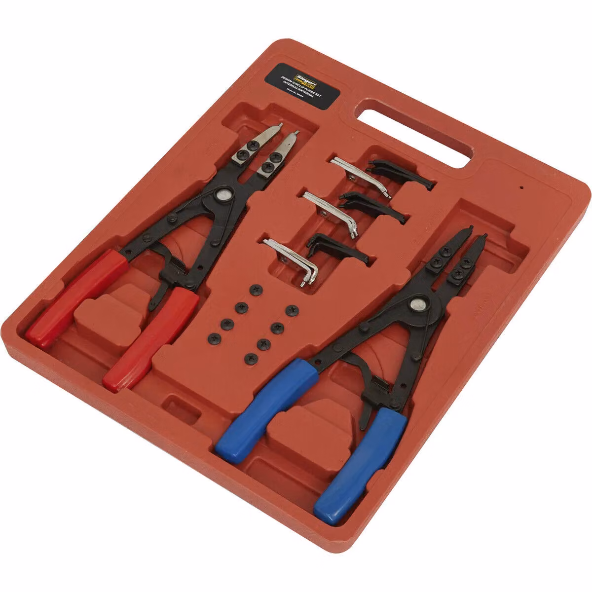 Loops Multicolour Circlip Pliers Set with Interchangeable Internal and External Tips and PVC Grip, 265mm – 2