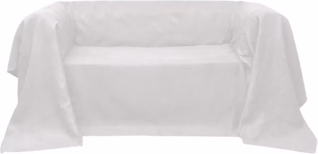 Berkfield Home Microfibre Sofa Slipcover in Beige, Stain Resistant and Pet Hair Repellent, W: 210 cm