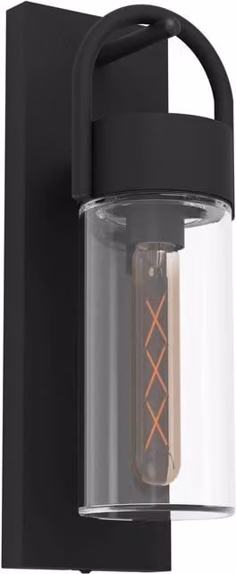 Eglo Carraro Modern IP44 Lantern Outdoor Wall Light in Black