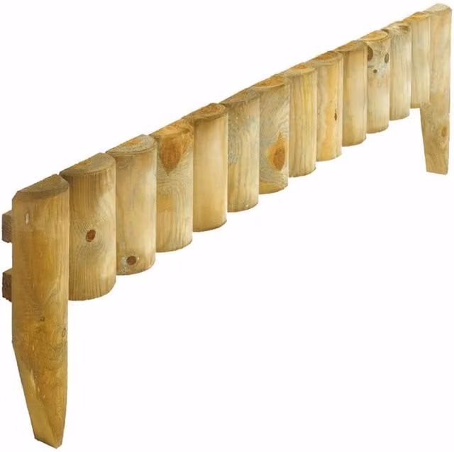 Rowlinson 9 inch Brown Wood Border Fence 1.0m