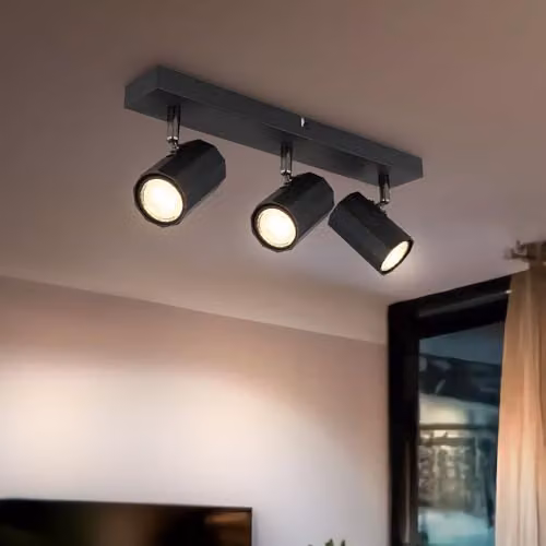Netlighting James Ceiling Spotlight Bar in Black with 3x GU10 Bulbs, W/D/H: 75.0 x 39.0 x 14.5 cm – 2