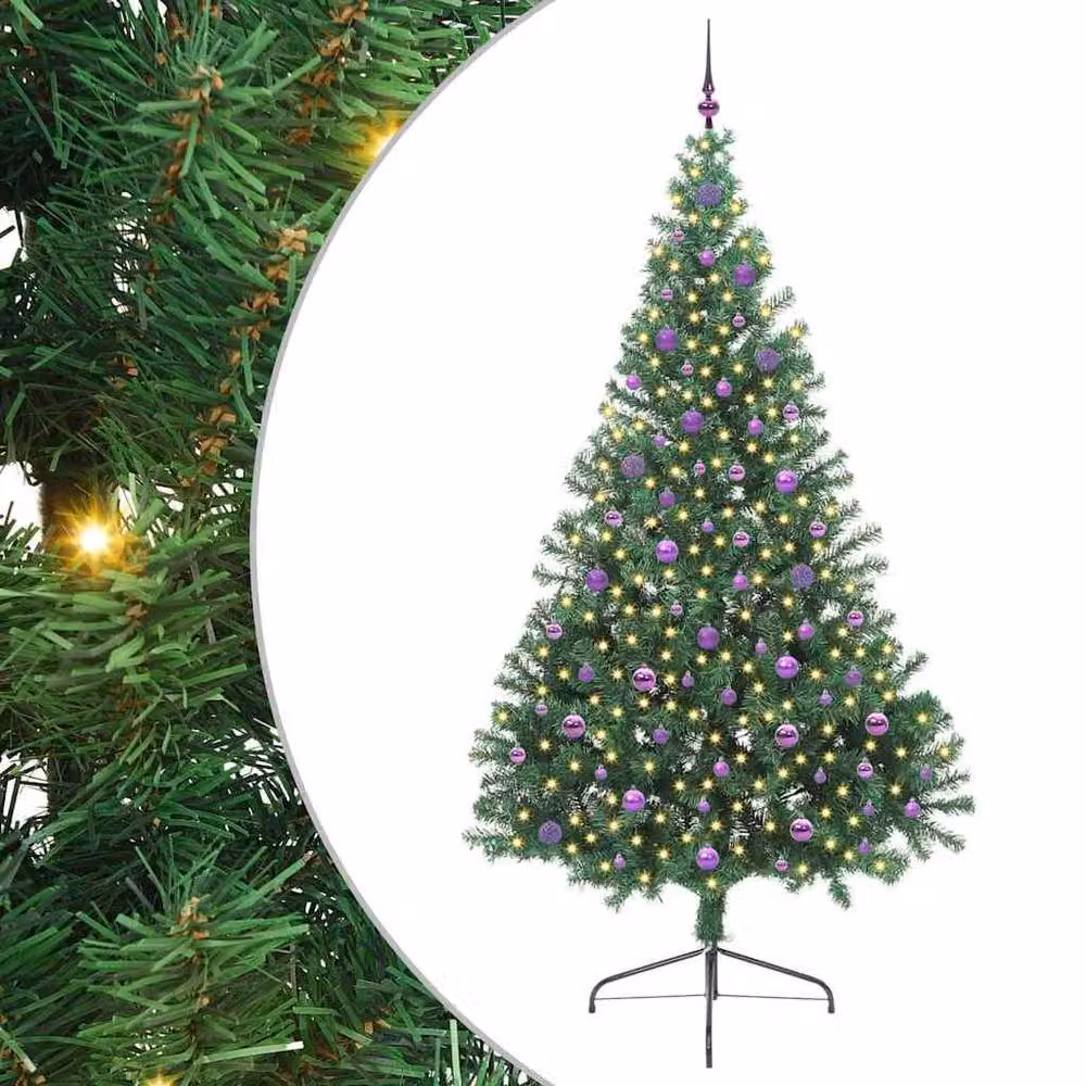 Berkfield Home Pre-lit Artificial Christmas Tree in Green, Height: 240 cm – 2