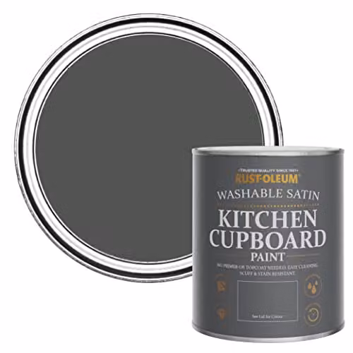 Rust-Oleum Water-Based Kitchen Cupboard Paint in Satin Finish, Grey, 0.75 l