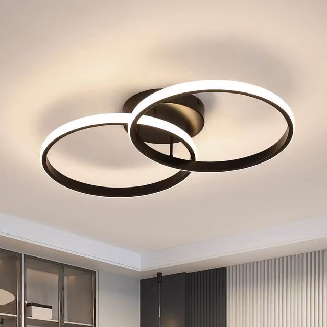 Pheashine Black Round Cross LED Ceiling Light, 42W, 4500K, Diameter: 31 cm