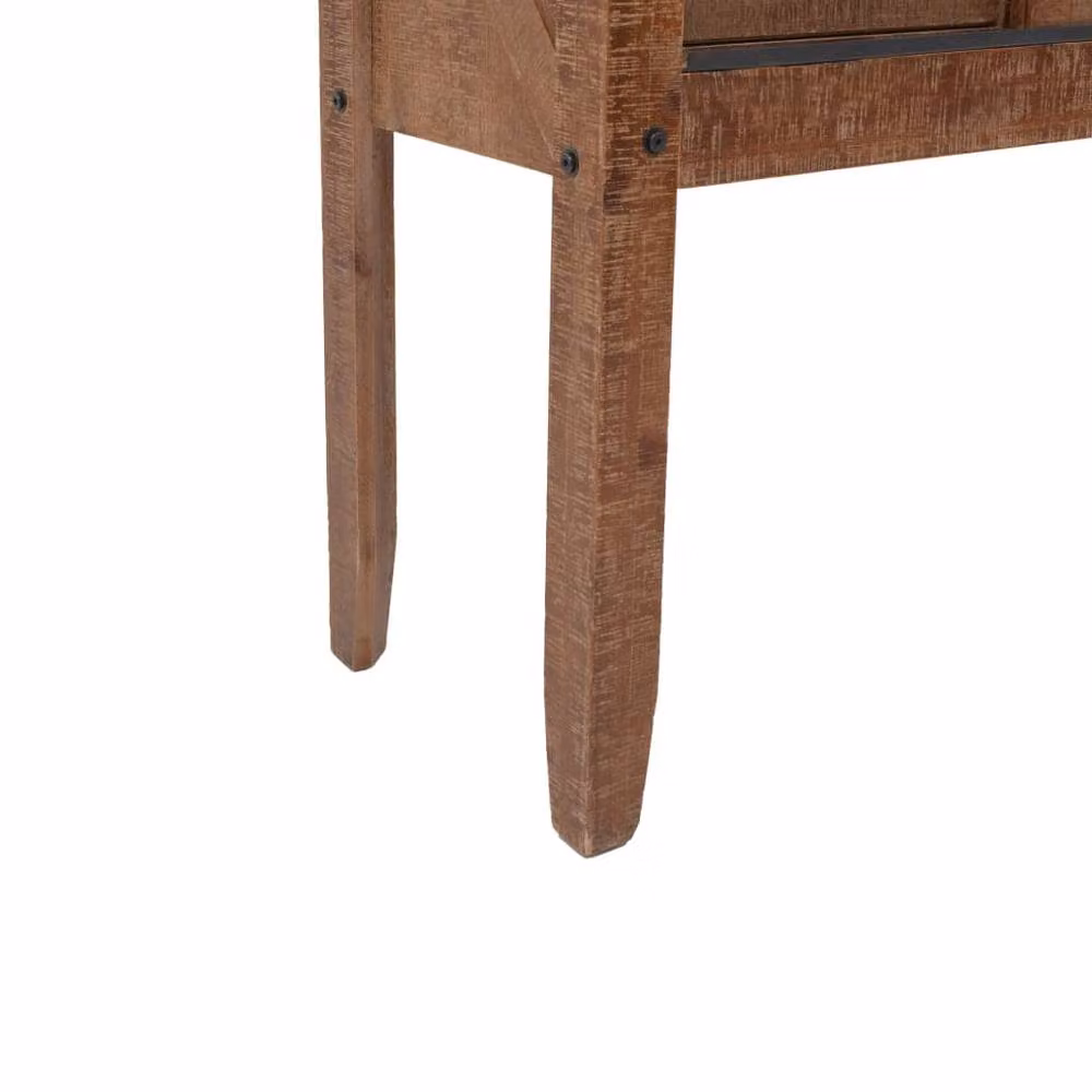 Berkfield Home Solid Fir Wood Console Table, Brown, W: 131 cm, D: 35.5 cm, H: 75 cm – 6