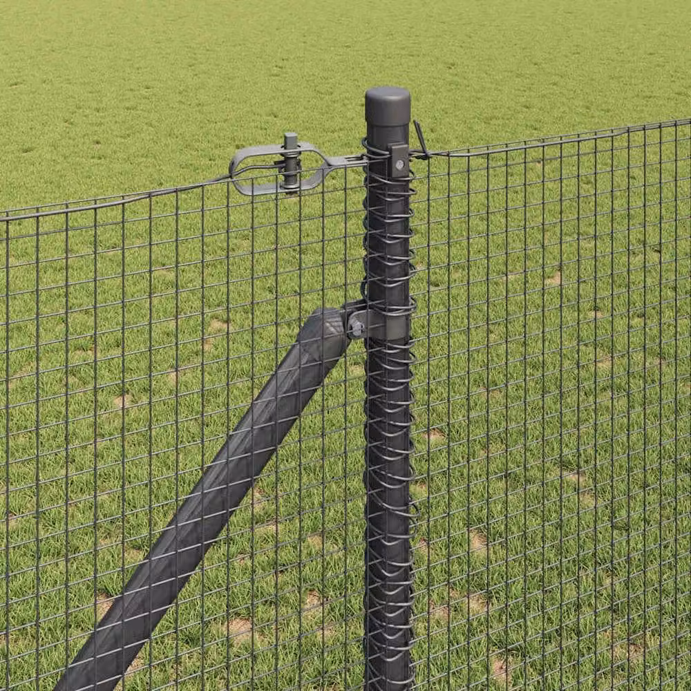 Berkfield Home Modern Welded Wire Fence with 13 Spike Posts, Grey Steel, 1.4 x 50 m – 3