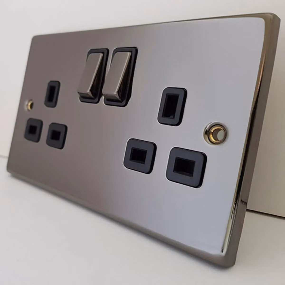 SE Home Black Nickel Twin Telephone Socket Plate – 2