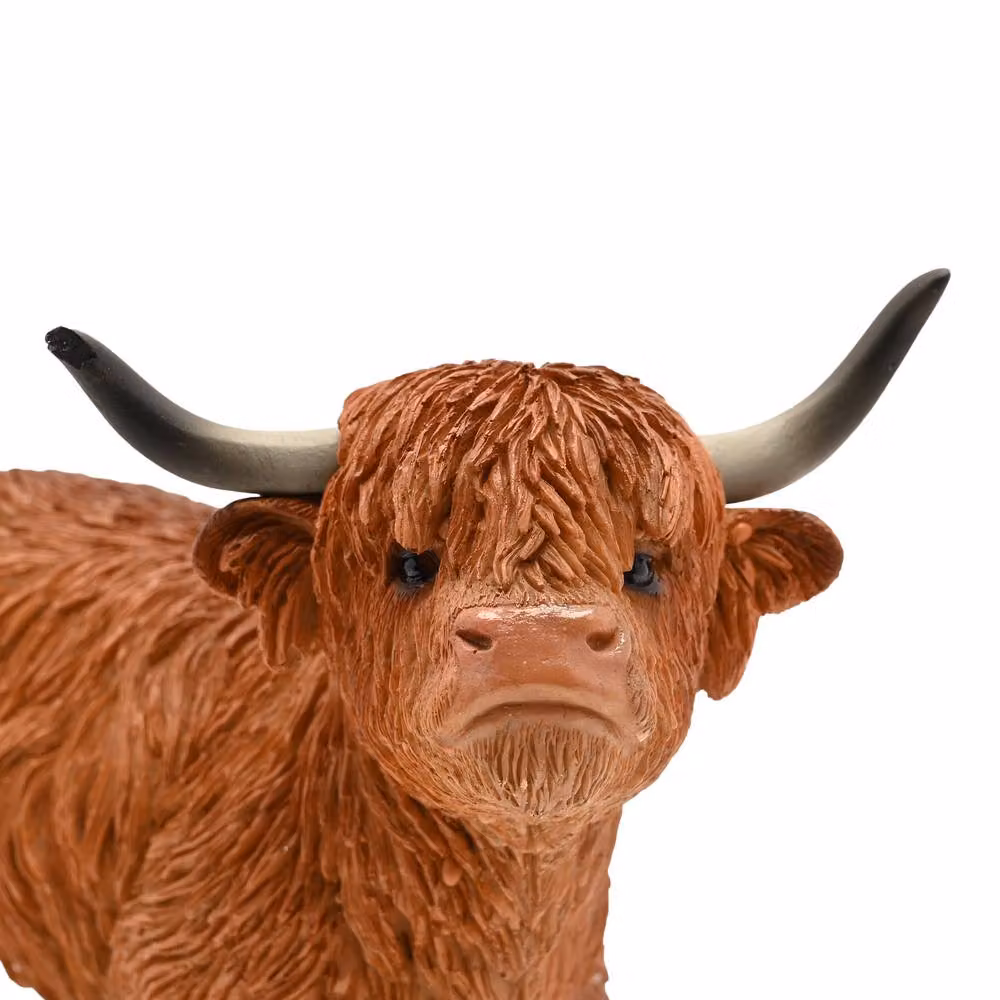Naturecraft Small Standing Highland Cow Tabletop Ornament in Brown – 3