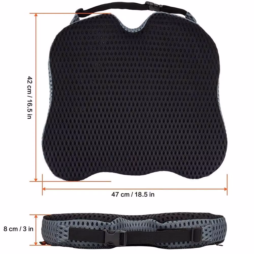 Nordara Black Memory Foam Wedge Seat Cushion with Breathable Mesh and Non-Slip Base – 2