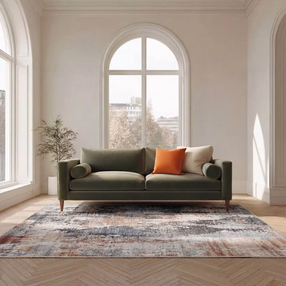 Kukoon Abstract Multi Colour Blue and Grey Machine Washable Soft Area Rug, W: 80 cm, L: 300 cm – 2