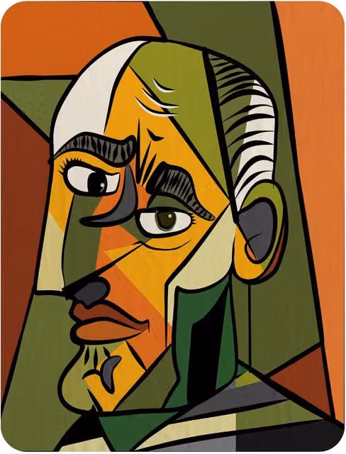 Benjamin Tate Design Frowning Man Closeup Fleece Blanket in Orange, Beige and Multicolour, W/D/H: 120 x 150 cm – 2