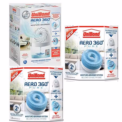 UniBond Aero 360 Pure Moisture Absorber Device in White (1 Device + 4 x 450g Refills)