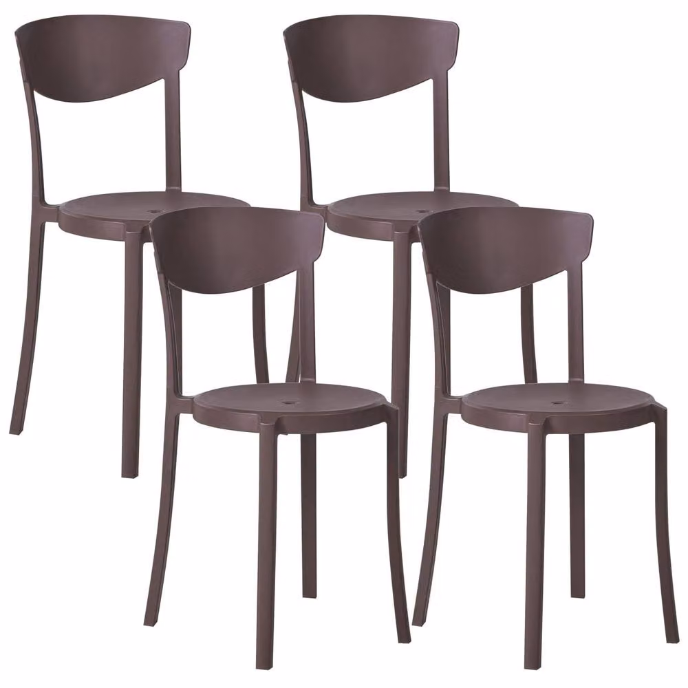 Wyld and Coco Garden Chair Set of 4 in Brown Polypropylene – 2