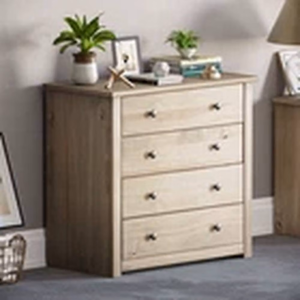 EONLION 4 Drawer Waxed Pine Wood Chest of Drawers in Brown – 3