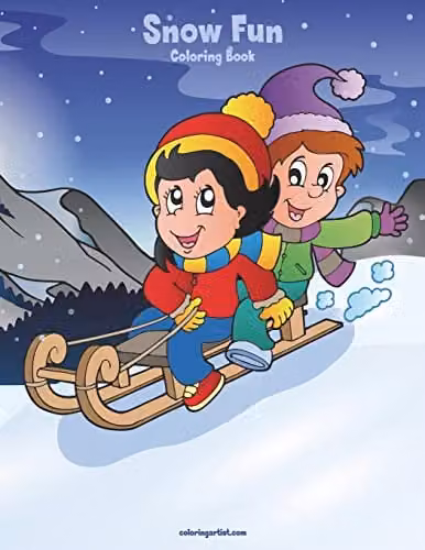 Snow Fun Coloring Book 1: Volume 1 Multicolour Childrens Paper Coloring Book
