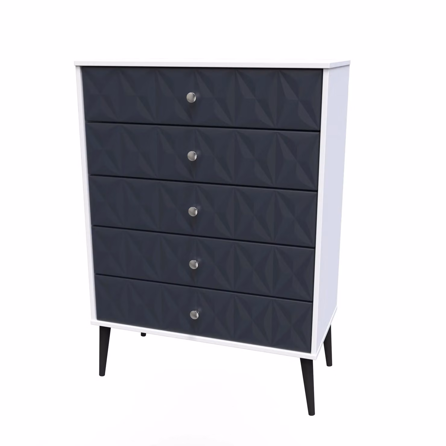 Ready Assembled 2 U Toledo 5 Drawer Chest in Dark Blue – 2