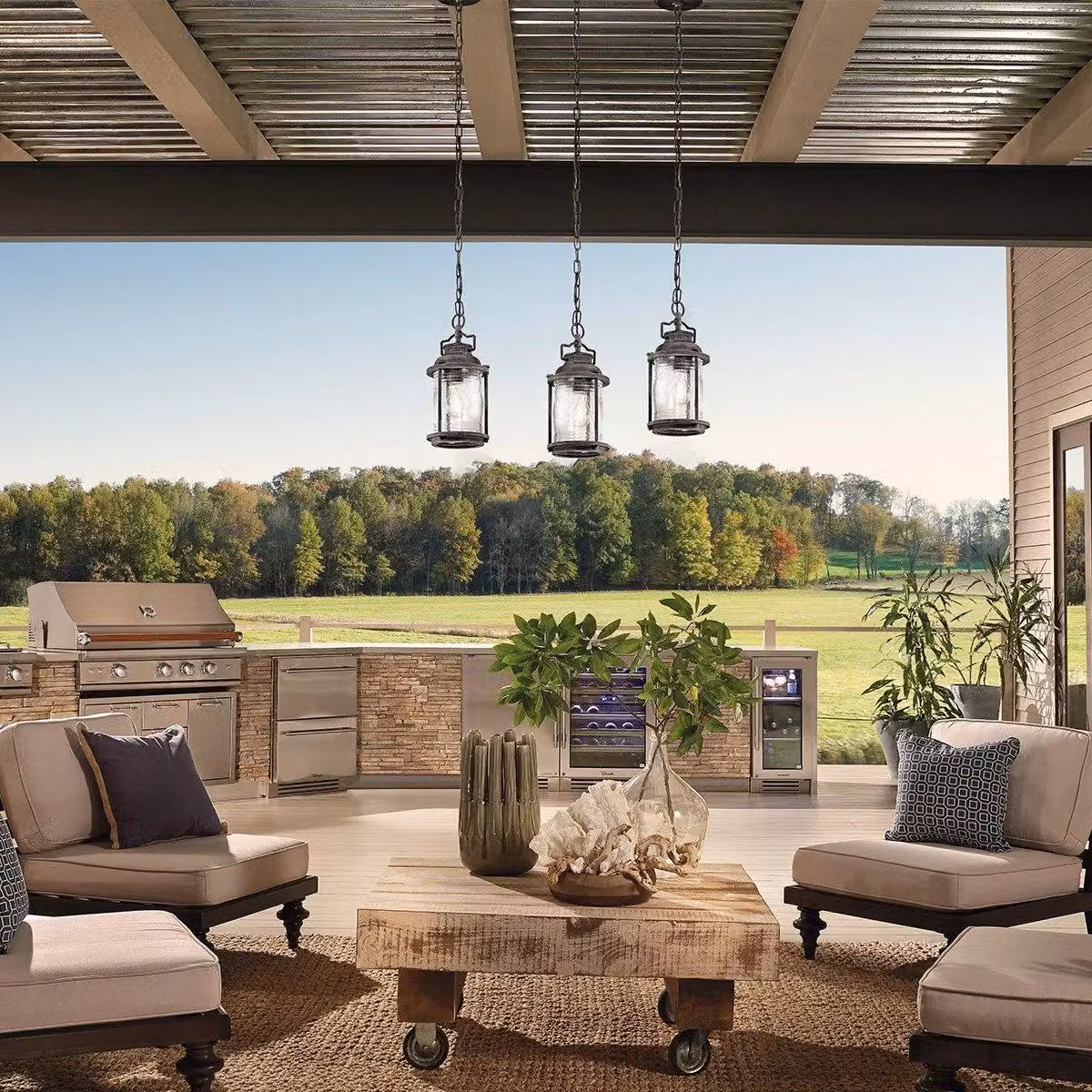 Netlighting Ashland Bay Small Outdoor Ceiling Lantern in Grey Zinc with Transparent Glass, IP44, E27 – 2