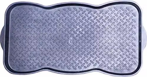 St Helens Home & Garden Shoe and Boot Tray, Black, W: 75.0 cm, D: 38.0 cm, H: 3.8 cm