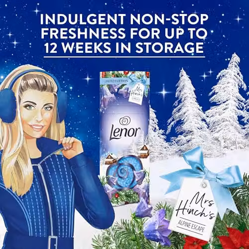 Lenor Mrs Hinch Alpine Escape Fabric Scent Booster Beads, Blue, 495g – 4