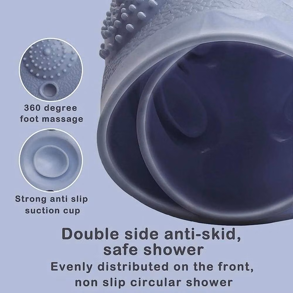 FLAVORA Large Anti Slip Suction Bath Mat in Grey – 2