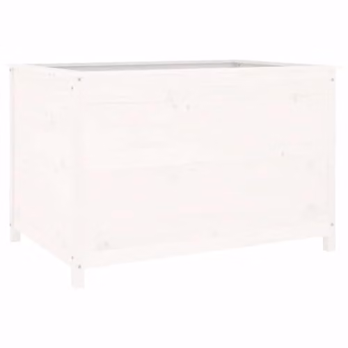 vidaXL White Wooden Raised Bed for Vegetable, Herb or Ornamental Gardens, W/D/H: 119.5 x 82.5 x 78 cm – 1