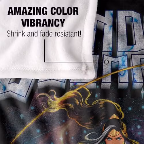 LOGOVISION Justice League Wonder Woman Galaxy Poster Super Soft Fleece Throw Blanket, Multicolour, W/D: 152 x 127 cm – 3