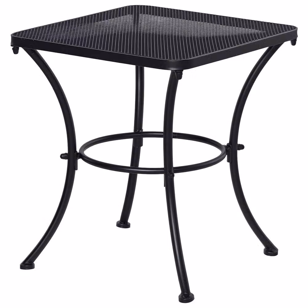 OUTSUNNY Black Metal Square Outdoor Patio Bistro Table, W/D/H: 45 x 45 x 45 cm – 2