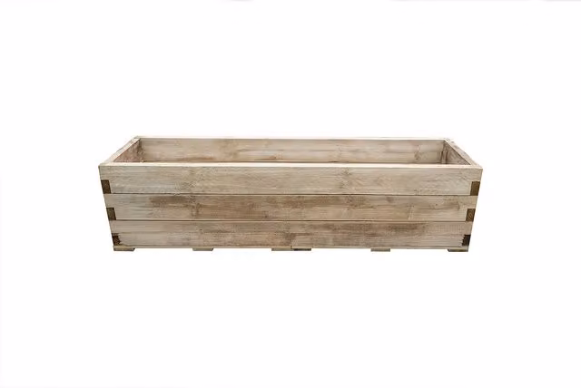 Forest Garden Caledonian Trough Raised Bed with Base in Beige Wood