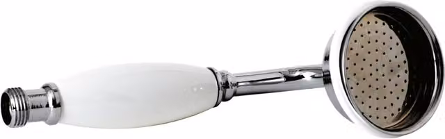 Balterley Round Low Pressure Handheld Shower Head with White Handle in Chrome
