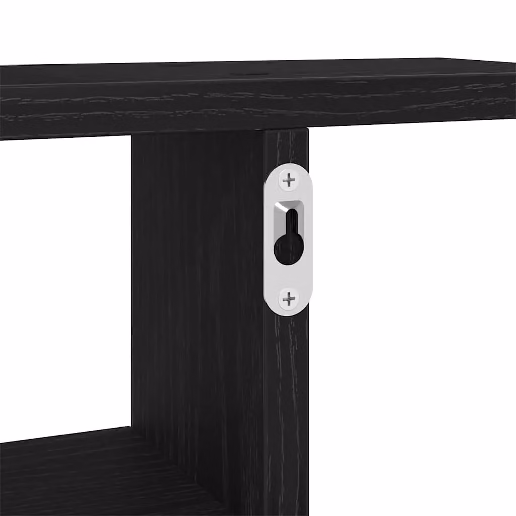 Berkfield Home Black Oak Wall Shelves, 2 Piece Set, W/D/H: 38 x 12 x 38 cm – 6