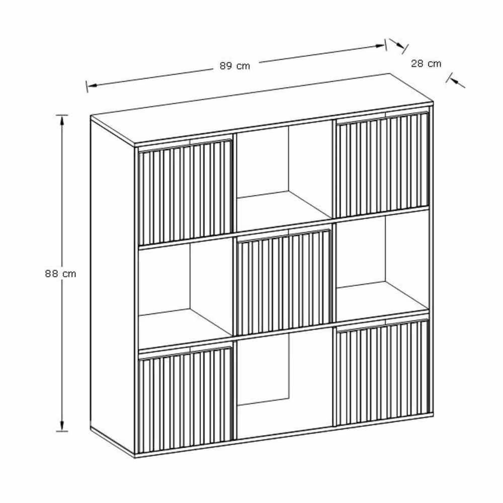 FORGEVIO Modern Cube Storage Unit Organiser in Black, Brown or Multicolour Striped Matt MDF – 2