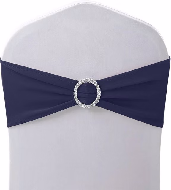 Neel Blue Spandex Chair Band with Slider Buckle in Navy Blue