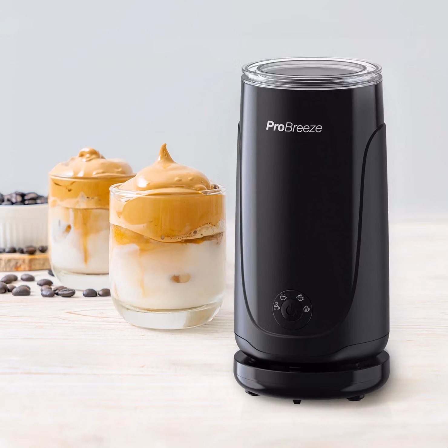 Pro Breeze 4-in-1 Electric Milk Frother, 240ml Automatic Hot and Cold Foam Maker and Milk Steamer in Black – 2