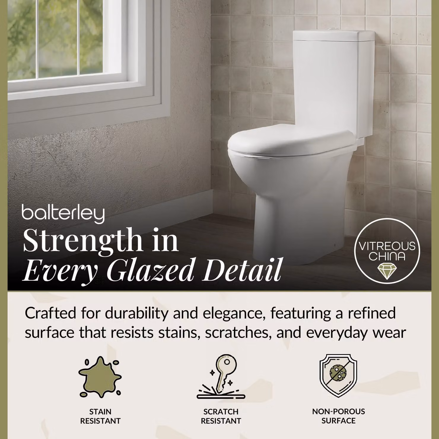 Balterley Wall Mounted Toilet Pan with Cistern and Fittings, White, H x W x D: 62 x 36 x 74.5 cm – 2