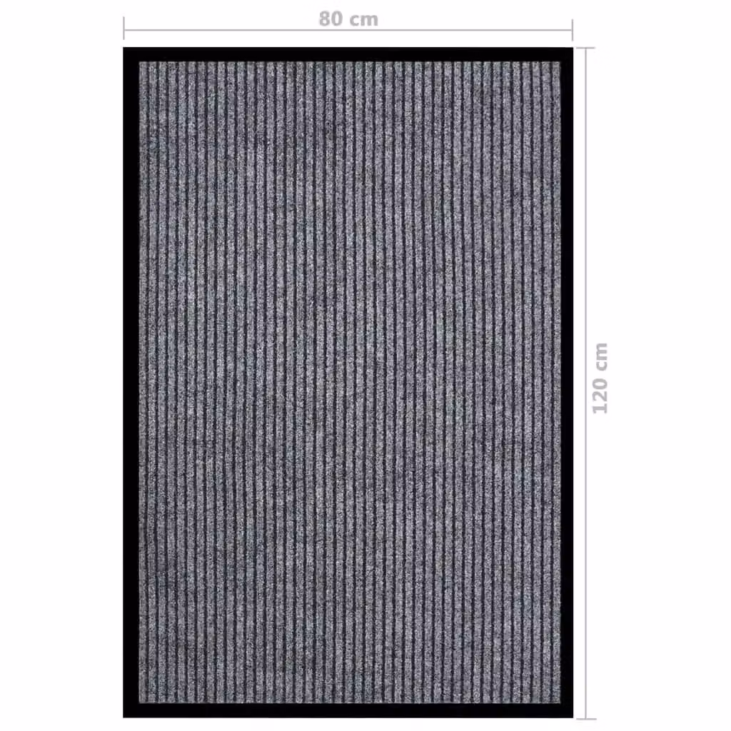 Berkfield Home Striped Grey and Black Non-Slip Doormat, W: 80 cm, D: 120 cm – 4