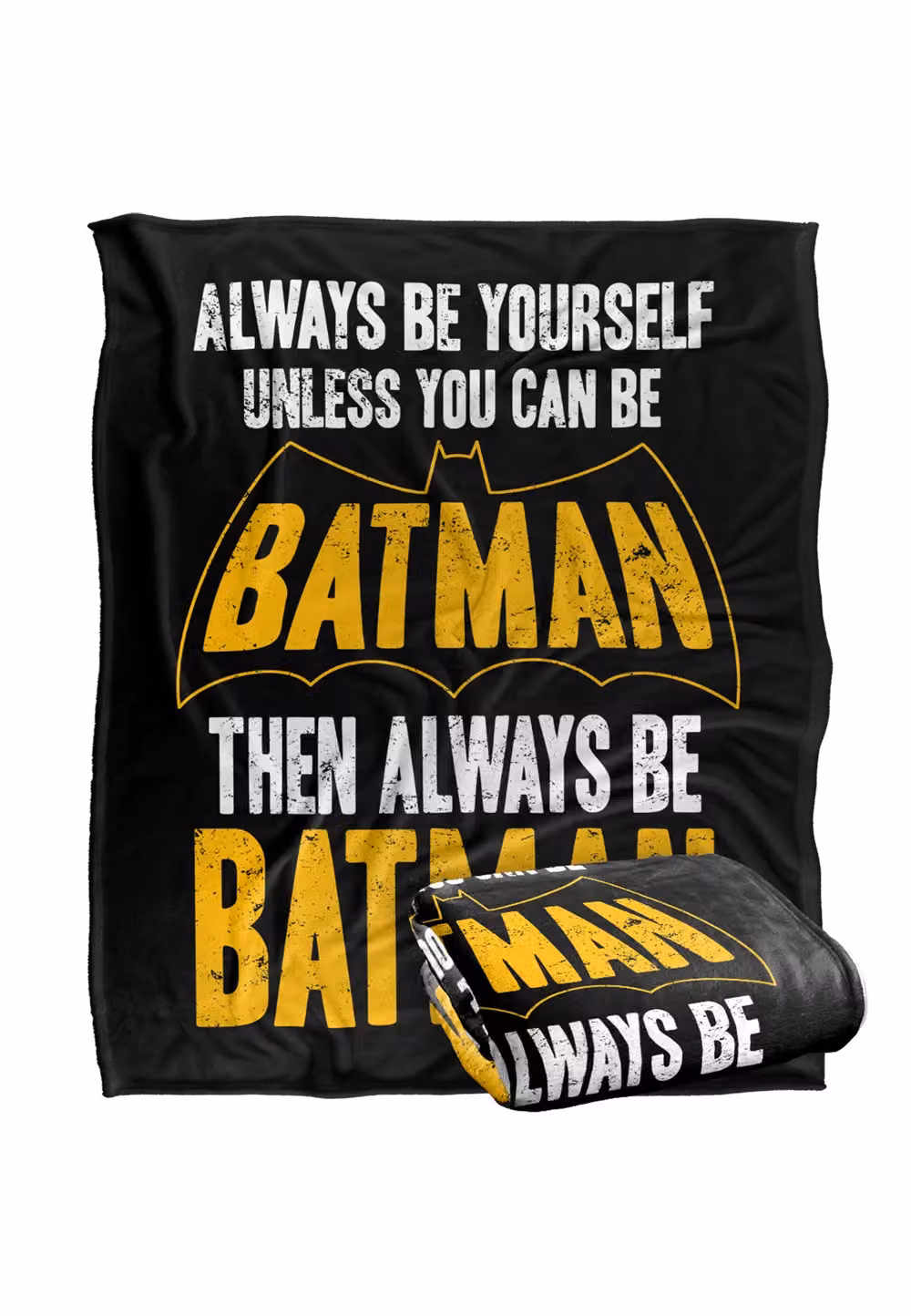 DC Comics Batman Be Batman Blanket in White, W: 152 cm, D: 127 cm – 2