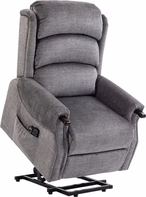 HOMCOM Power Lift Recliner with Vibration Massage and Heat in Light Grey – 1