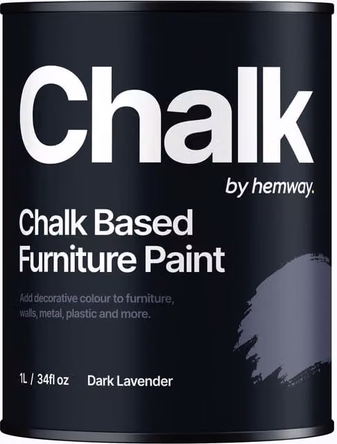 Hemway Chalk Based Furniture Paint in Dark Lavender Matt, 1L