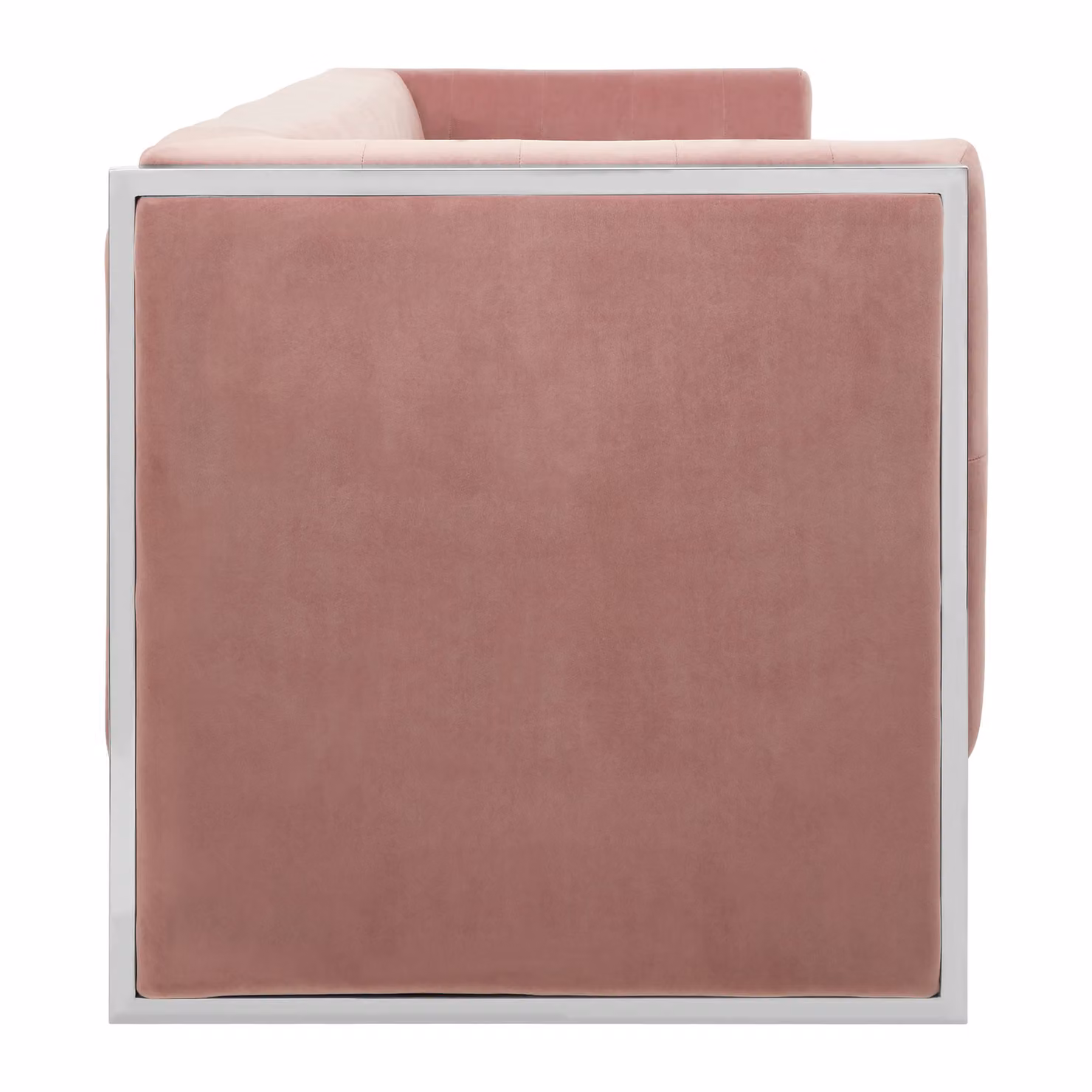Orsina Mid Century 3 Seat Pink Velvet Sofa with Metal Frame and Scatter Cushions, W/D/H: 220 x 81 x 80 cm – 4