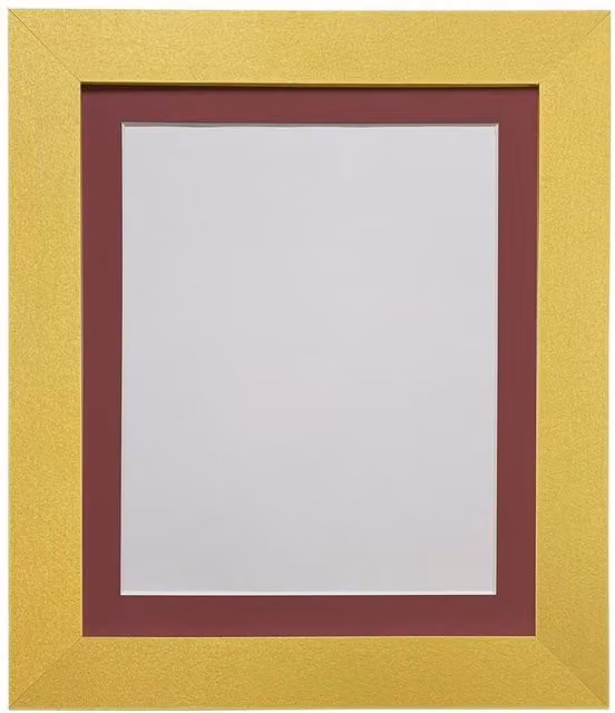 Frames & Mirrors 4U Metro Gold Metal Single Picture Frame with Red Mount for A4 Images