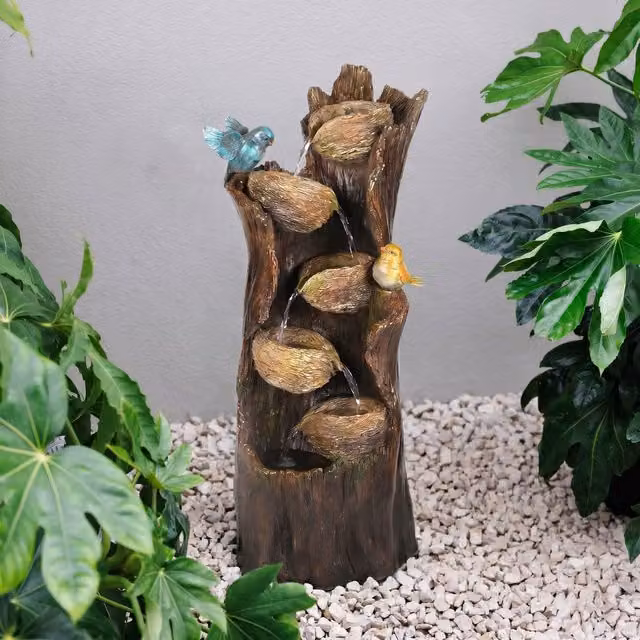 Primrose Birds Nest Family Tree Tiered Cascade Outdoor Garden Water Feature in Sand – 1