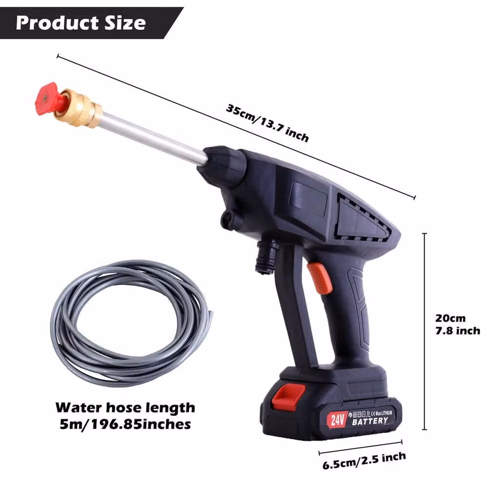 SPETLEK Portable Cordless High Pressure Car Water Jet Washer in Black – 2