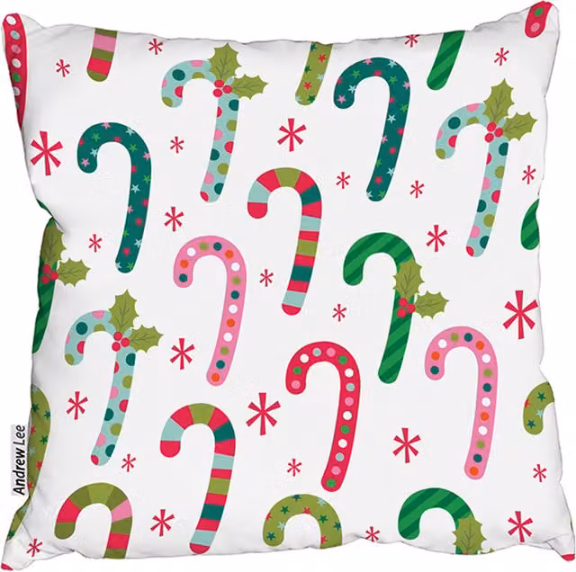 Benjamin Tate Design LTD Candy Pattern Outdoor Comfy Cushion, Green and Multicolour, W/D/H: 60 x 60 x 60 cm
